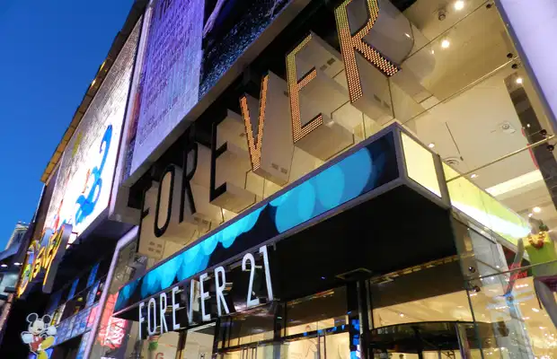 The Forever 21 store in Times Square in New York on Thursday, August 1,  2019. Forever 21 is reported to be facing financial difficulties and is  developing plans to restructure to avoid